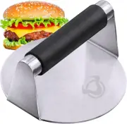 Smash Burger Press - 5.5 Inch Stainless Steel Hamburger Smasher with Anti-Scald