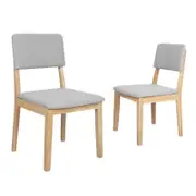 Levede 2x Upholstered Linen Padded Dining Chairs