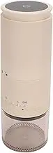 One Touch Coffee Grinder, 110ml Powder Capacity Electric Coffee Bean Grinder, Removable Chamber 38 Speeds USB Rechargeable Coffee Mill, for Beans (Black) (Beige)