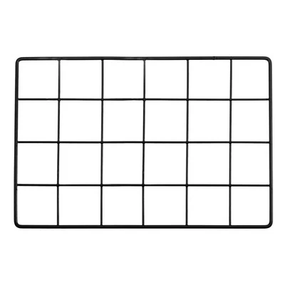 12x8" Wire Grid Panel, 1 Pcs Iron Decorative Wall Grid, Black