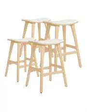 [La Bella] 4 Set Wooden Kitchen Dining Bar Stool 65cm in Beige