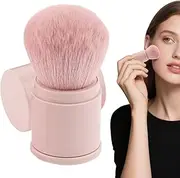 Face Powder Brush - Retractable Finishing Powder Brush,Portable Blush Makeup Tool, Small Foundation Cosmetic Applicator for Travel Home