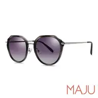 在飛比找momo購物網優惠-【MAJU】金屬圓框偏光太陽眼鏡(黑灰6135-C3)