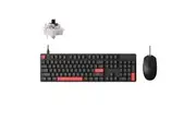 Lemokey X2 Full-size Red Backlit Wired Mechanical Keyboard with M55 mouse combo