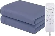 Electric Blanket Heated Blanket Soft Underblanket with 8 Comfort Settings - Grey 150 X 120cm