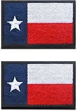 Bundle 2 Pieces Tactical American Texas State Lonely Star Flag Patch with Hook and Loop Embroidered Backing DIY Decorative Appliques Texas Emblem for Backpacks Clothing Jacket and More -Red