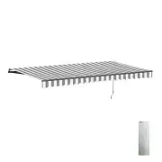 ALEKO Motorized Retractable Home Patio Canopy Awning 20'x10' Grey/White