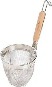 Helen’s Asian Kitchen Spider Strainer, 6-Inch Stainless Steel Mesh Strainer Basket with 7.5-Inch Bamboo Handle