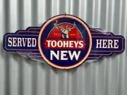 TOOHEYS NEW METAL MADE TUFF TIN SIGN PERFECT BAR MAN CAVE BEER