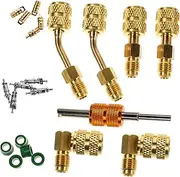 MUELODSIC 1Set Conversion Adapter Kit Tools Valve Core Remover Set for Air Conditioning Refrigeration Systems User Friendly Design for Multiple Systems Safe Compliant