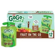 (12 Pack) GoGo Squeez Applesauce Apple Cinnamon Snack Pouch, 3.2 oz, 12 Pack