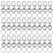 100 Pcs Keychain Clips Hooks with 100 Pcs Key Chain Rings Keychain Making Kit
