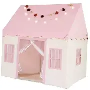 Large Kids Tent with mat, Star Lights, Tissue Large Size Play Tent Pink