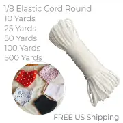 3mm (1/8") Round Elastic band White Elastic Cord string Earloop Sewing Trim