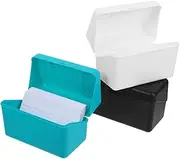 Tofficu Pp Plastic Index Card Storage Box Compact Space-saving Ideal for Study Office