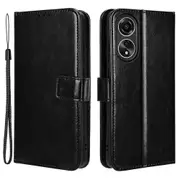 Wallet Pu Leather Phone Cover For Oppo A58 4g, Crazy Horse Texture Stand Phone Case