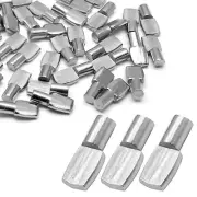 60pcs 7mm Shelf Pins Nickel Plated Shelf Support Peg Spoon Shaped Cabinet She...