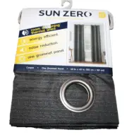 Sun Zero 63" Room Darkening Thermal Lined One Grommet Panel - Cooper Charcoal