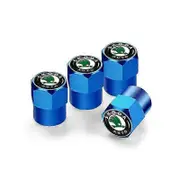 4Pcs Car Wheel Tire Valve Caps Dust Covers Accessories For Skoda Octavia Rapid Kodiaq Karoq Fabia Kamiq Superb Derivative Vision-Motor Vehicle Whee...