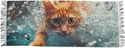 [AIXIWAWA] Cat in Water Women's Pashminas Scarf, Shawls Wrap Lightwight Tassel for Evening Dress Dinner Party, Multicolor