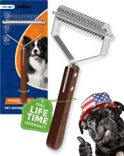 Dog Brush for Shedding 20 Blade Dematting Tool Pet Brush, Undercoat Rake for Lar