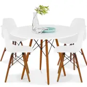 Best Choice Products 5-Piece Dining Set, Compact Mid-Century Modern Table & Chai