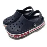 在飛比找遠傳friDay購物優惠-Crocs 洞洞鞋 Bayaband Clog K 深藍 紅