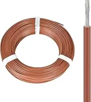 18-28AWG Tinned Copper Conductor 32-200Ft Single Core Electrical Wire Brown PVC Sheath Smart Home Industrial Electrical Hookup Wire(200FT(61M),24AWG-Brown)