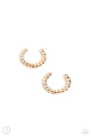 Paparazzi Twisted Travel Gold Earring Cuff NWT