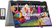 HP 14" 2-in-1 FHD Touchscreen Chromebook Plus Laptop, Intel i3-N305, 8GB LPDDR5, 416GB Storage(256GB SSD+160GB Docking Station), UHD Graphics, FHD Camera, Fast Charge, Wi-Fi 6E, Chrome OS, Silver