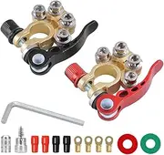 Car Battery Terminal Connectors, 2 Pcs 4 Way Quick Release Disconnect Car Battery Terminal for SAE/JIS Type A Posts, Compatible with Cars, Vans, Trucks and More