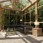Stylish Rattan Sofa Set With Cushions 6 Pcs Balcony Patio Lounge Couch And Table