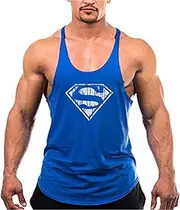 [BLEXX] Gym Muscle Fitness Training Running Vest - Clothing Tank Top Mens Bodybuilding Sleeveless Singlets Fashion Workout Mens Undershirt (Color : Blue, Size : M)