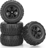 12mm Hex Hub RC Wheels and Tires, daitoku 1/14 Off-Road RC Tires RC Car Accessories Wheels for MJX H14BM and 14210 (Pre-glued)