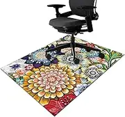 Office Chair Mat for Hardwood & Tile Floor,Boho Mandala Floral 60"x48" Computer Chair Mat for Rolling Chairs Carpet, Under Desk Non Slip Gaming Rug, Low-Pile Rubber Backing Large Protector Mat