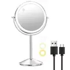 10X Lighted Makeup Mirror with Magnification 8" Stand Up Double Sided Magnify...