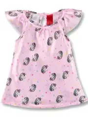 New MINI MANGO (Size 3) UNICORN Toddler Girls CAP SLEEVE SATIN NIGHTIE Pink Cool