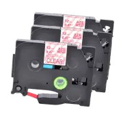 3PK TZ-M32 TZe-M32 Red on Matt Clear Label Tape 12mm For Brother P-touch PT-D600