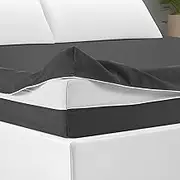 Zippered Mattress Fitted Protector Deep Mattress Encasement Soft Zipper Fitted Sheet Microfiber Bed Sheet Cover for Bed (Dark Gray,Twin XL,12-16in)