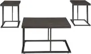 Signature Design by Ashley - Airdon Contemporary 3-Piece Table Set - Includes Coffee Table & 2 End Tables, Bronze Finish