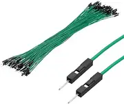 uxcell Male to Male 1Pin Breadboard Jumper Wire 2.54mm Pitch Ribbon Cable 30cm Long Electronics Breadboard Ribbon Cables for Breadboard Electronic Projects Pack of 100,Green
