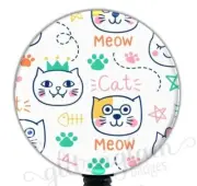 Cat's Meow Badge Holder, Cute Retractable Badge, Kitty Cat Badge Reel GG1100