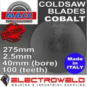 MACC Cold Saw Blade 275mm x 40mm HSS Circular Cobalt Disc Cutting Steel Metal