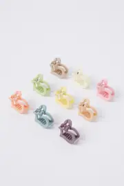 Multi 9 Pack Multi Heart Claw Clips