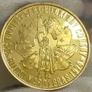 Rare 275th Anniversary Biloxi Bay Colony 1974~Gilt Silver Mardi Gras Doubloon