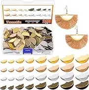 240Pcs 4 Colors 4 Sizes Pinch Crimp Ends Kit, Half Round Ribbon Ends Crimps Ribbon Clamp Ends Bookmark Pinch Crimp Cord Ends Leather Crimp Ends Fastener Clasps for Jewelry Making