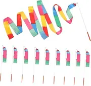 Ciieeo 10pcs Dance Ribbon Gymnastics Ribbon Dancing Ribbon Plaything Ribbon Performance Prop Ribbon Streamers for Gymnastic Training Ribbon Party Ribbon Gymnastics Props