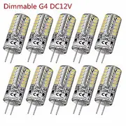 10Pcs Dimmable G4 Led Bulb 2W 3W DC12V 3014SMD Silicone Lamp Warm white/White l 360 Degree Angle LED Light