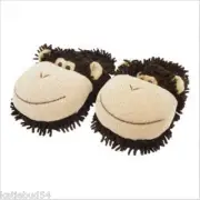 KIDS Fuzzy Friends ONE SIZE MONKEY Brown Slipper Clog up to sz 3 Aroma Home