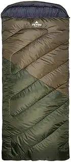 TETON Sports Celsius Grand XXL Sleeping Bag - 20F/-7C - Right Zip, Ivy and Grey - All-Weather Sleeping Bag for Adults and Kids - Camping Made Easy and Warm - Compression Sack Included
